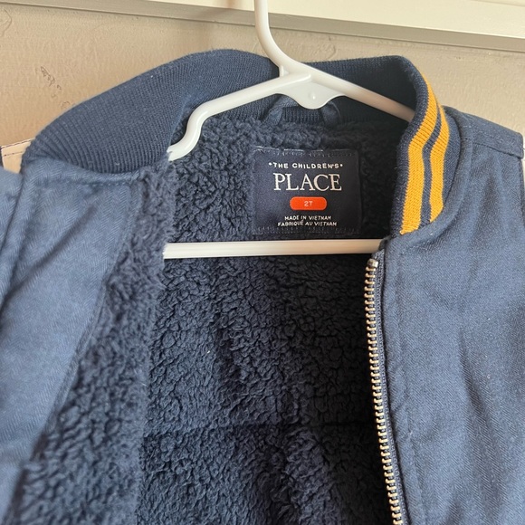 Children’s Place 2T Boy Jacket - Bomber Jacket - Navy and Yellow - Longsleeve - Picture 4 of 5